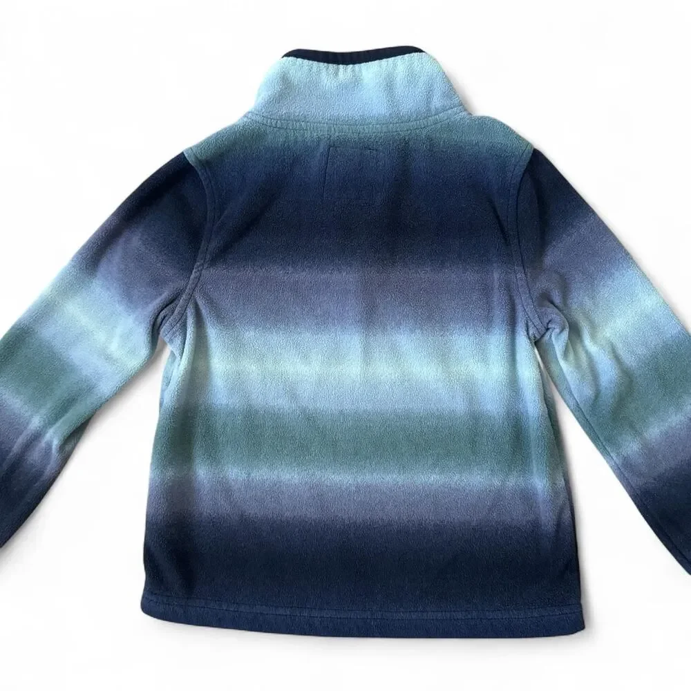 OshKosh B’gosh Boys Size 4 Blue Ombre Striped Fleece Quarter-Zip Pullover